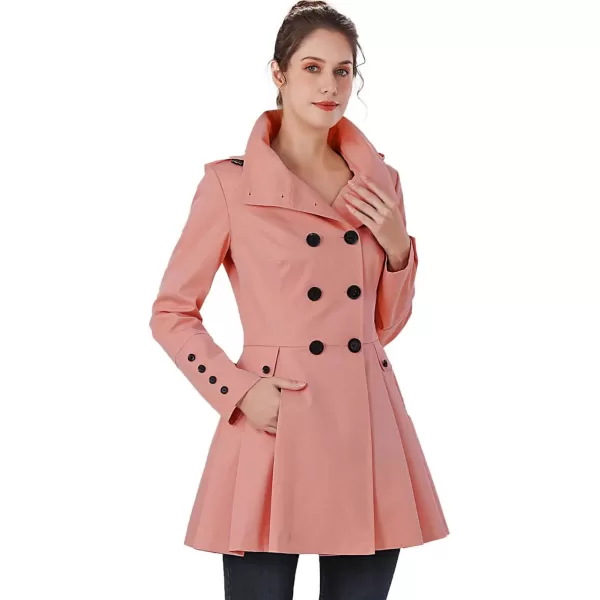 BGSD Women Nicole Waterproof Hooded Fit ampamp Flare Trench Coat  Regular ampamp Plus SizeGuava