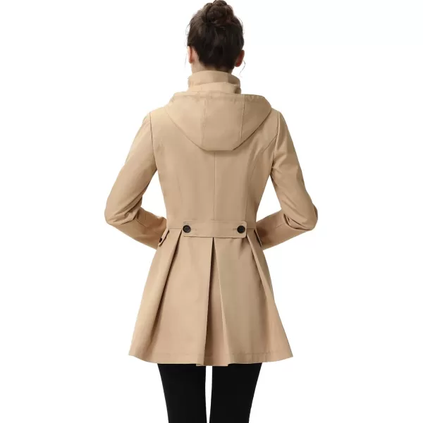 BGSD Women Nicole Waterproof Hooded Fit ampamp Flare Trench Coat  Regular ampamp Plus SizeTan