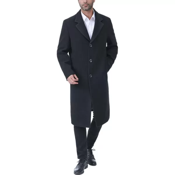 BGSD Men Hart Wool Blend Single Breasted Long Walking Coat Also available in Big and Tall and ShortBlack