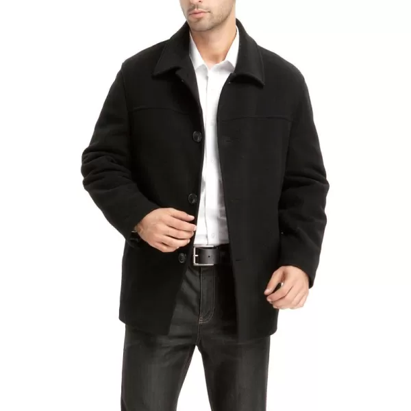 BGSD Men Matthew Wool Blend Single Breasted Walking Car Coat Also available in Big and TallBlack