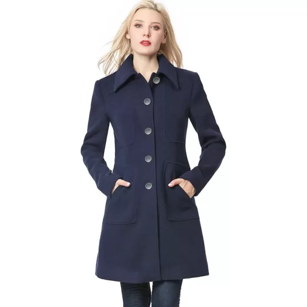 BGSD Women Anna Wool Blend Walking Coat Also available in Plus Size and PetiteNavy