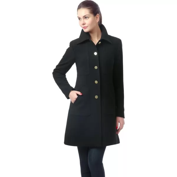 BGSD Women Elizabeth Wool Blend Walking Coat Also available in Plus Size and PetiteBlack