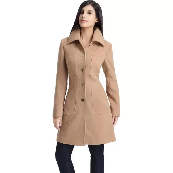 BGSD Women Elizabeth Wool Blend Walking Coat Also available in Plus Size and PetiteCamel