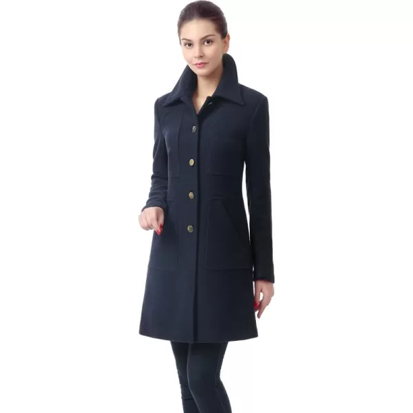 BGSD Women Elizabeth Wool Blend Walking Coat Also available in Plus Size and PetiteNavy