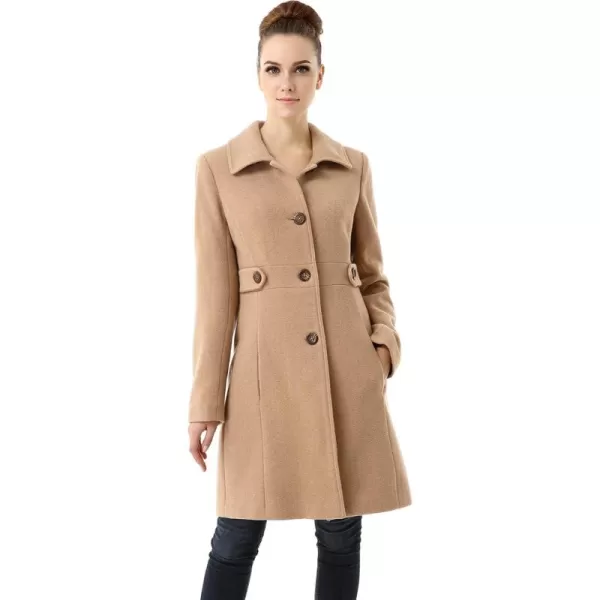 BGSD Women Heather Wool Blend Walking Coat Also available in Plus Size and PetiteCamel