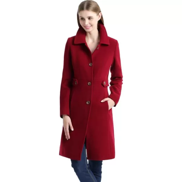 BGSD Women Heather Wool Blend Walking Coat Also available in Plus Size and PetiteWine