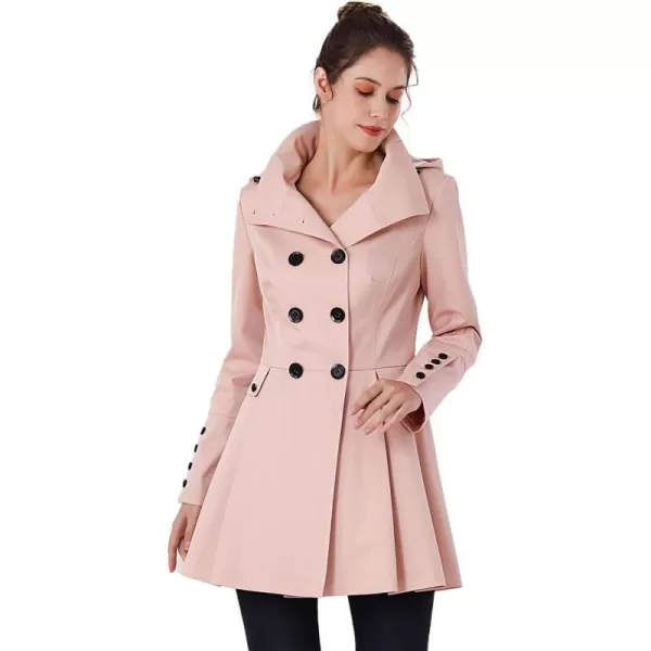 BGSD Women Nicole Waterproof Hooded Fit ampamp Flare Trench Coat  Regular ampamp Plus SizeBlush