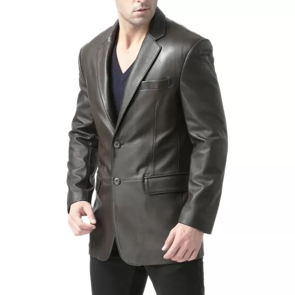 imageBGSD Men Edward 2Button Lambskin Leather Blazer Sport Coat Jacket Also available in Big and Tall and ShortEspresso