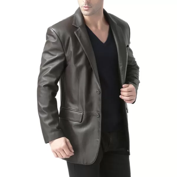 imageBGSD Men Edward 2Button Lambskin Leather Blazer Sport Coat Jacket Also available in Big and Tall and ShortEspresso