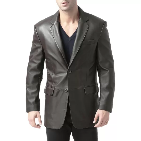 imageBGSD Men Edward 2Button Lambskin Leather Blazer Sport Coat Jacket Also available in Big and Tall and ShortEspresso