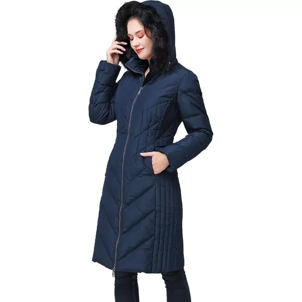 imageBGSD Women Waterproof Hooded Long Down Coat Novelty Winter Jacket  Regular ampamp Plus SizeNavy