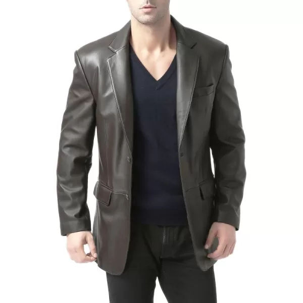 imageBGSD Men Edward 2Button Lambskin Leather Blazer Sport Coat Jacket Also available in Big and Tall and ShortEspresso