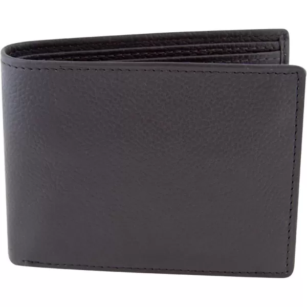 imageBGSD Mens Dark Brown Pebble Grain Classic Leather Passcase Bifold Wallet