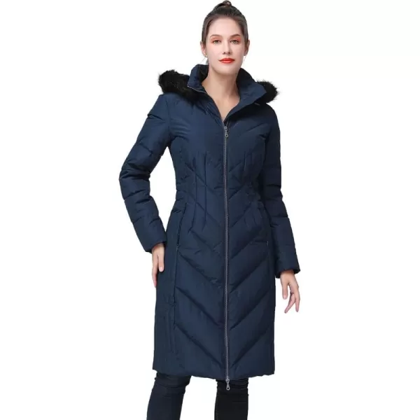 imageBGSD Women Waterproof Hooded Long Down Coat Novelty Winter Jacket  Regular ampamp Plus SizeNavy