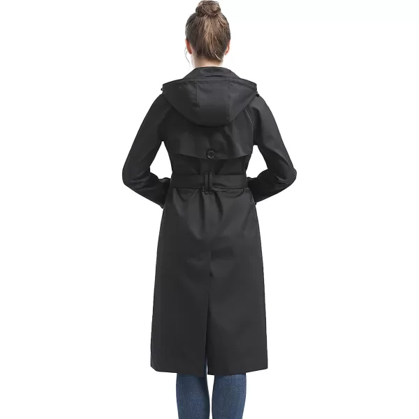 imageBGSD Women 34 Length Waterproof Hooded Trench Coat  Regular ampamp Plus SizeBlack