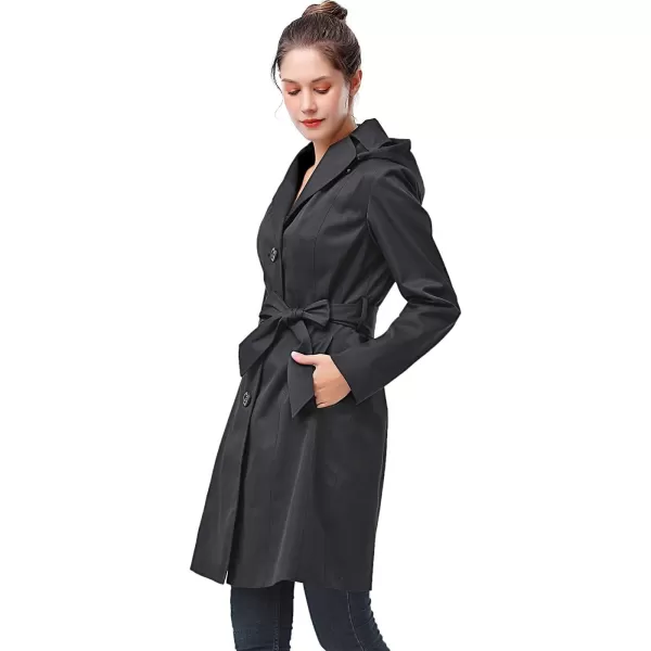 imageBGSD Women Aleah Waterproof Hooded Trench Coat  Regular ampamp Plus SizeBlack