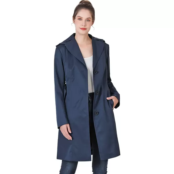 imageBGSD Women Aleah Waterproof Hooded Trench Coat  Regular ampamp Plus SizeNavy