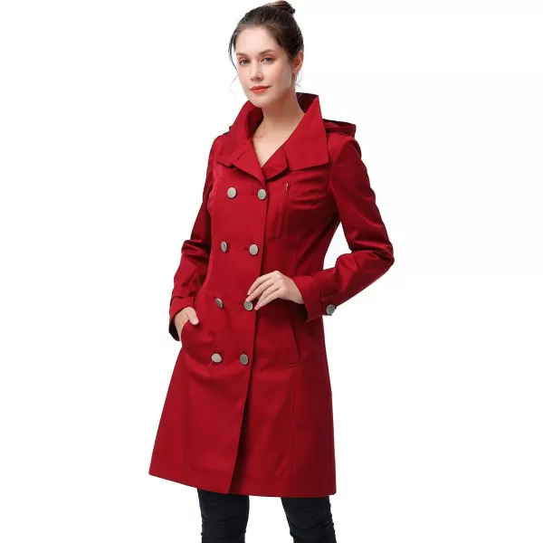 imageBGSD Women Amari Waterproof Hooded Trench Coat  Regular ampamp Plus SizeRed