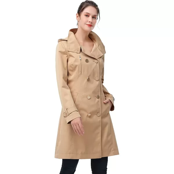 imageBGSD Women Amari Waterproof Hooded Trench Coat  Regular ampamp Plus SizeTan