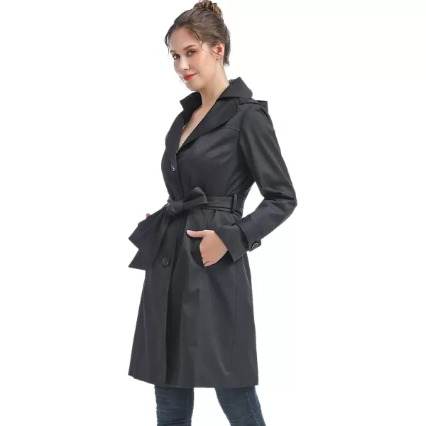 imageBGSD Women Eva Waterproof Hooded Trench Coat  Regular ampamp Plus SizeBlack