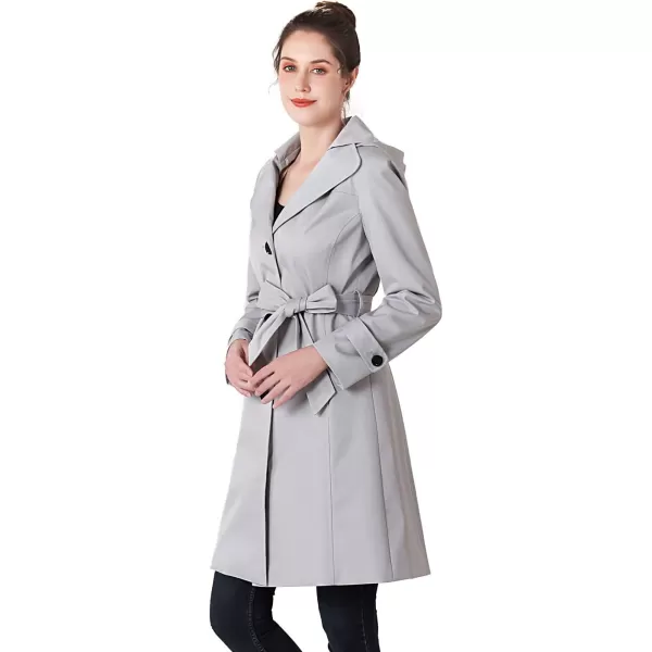 imageBGSD Women Eva Waterproof Hooded Trench Coat  Regular ampamp Plus SizeGray