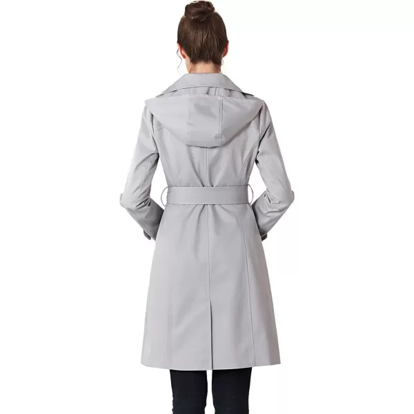 imageBGSD Women Eva Waterproof Hooded Trench Coat  Regular ampamp Plus SizeGray