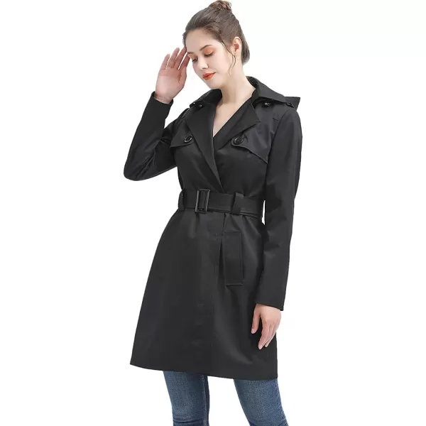 imageBGSD Women Gabby Waterproof Hooded Trench Coat  Regular ampamp Plus SizeBlack