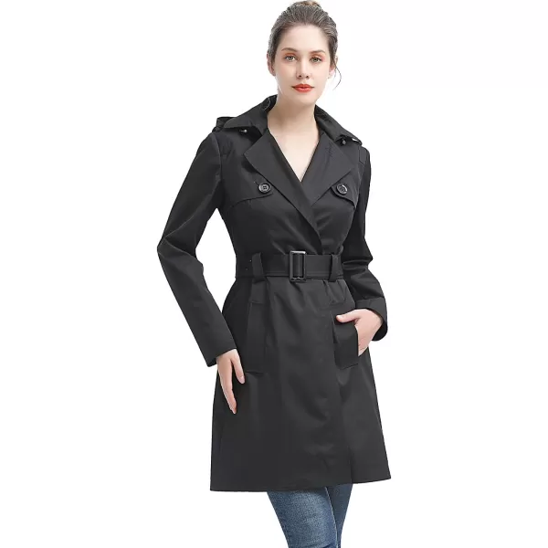 imageBGSD Women Gabby Waterproof Hooded Trench Coat  Regular ampamp Plus SizeBlack