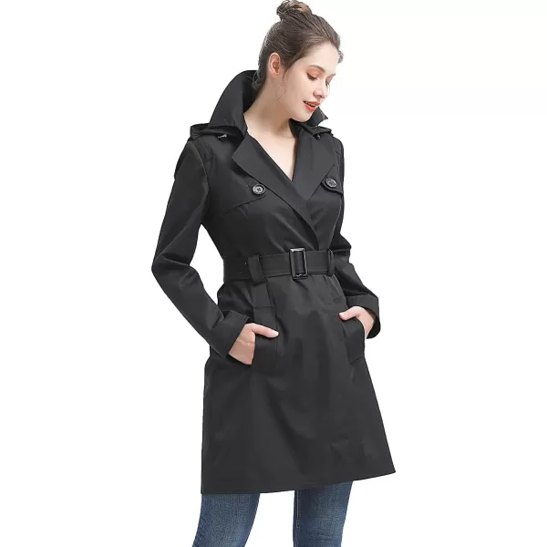 imageBGSD Women Gabby Waterproof Hooded Trench Coat  Regular ampamp Plus SizeBlack