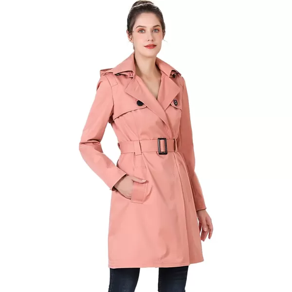 imageBGSD Women Gabby Waterproof Hooded Trench Coat  Regular ampamp Plus SizeGuava