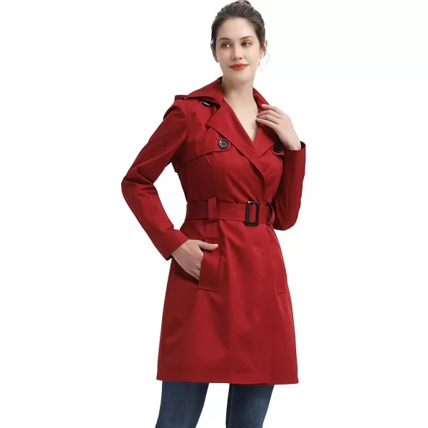 imageBGSD Women Gabby Waterproof Hooded Trench Coat  Regular ampamp Plus SizeRed