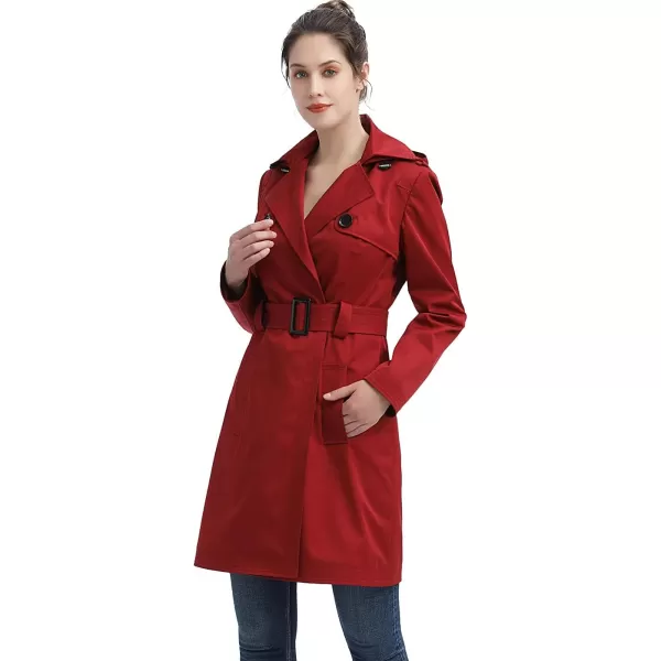 imageBGSD Women Gabby Waterproof Hooded Trench Coat  Regular ampamp Plus SizeRed