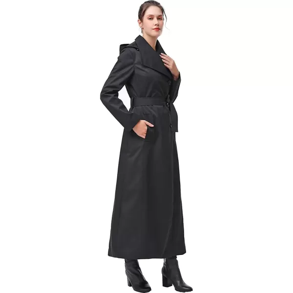 imageBGSD Women Jessica Waterproof Hooded Long Trench Coat  Regular ampamp Plus SizeBlack