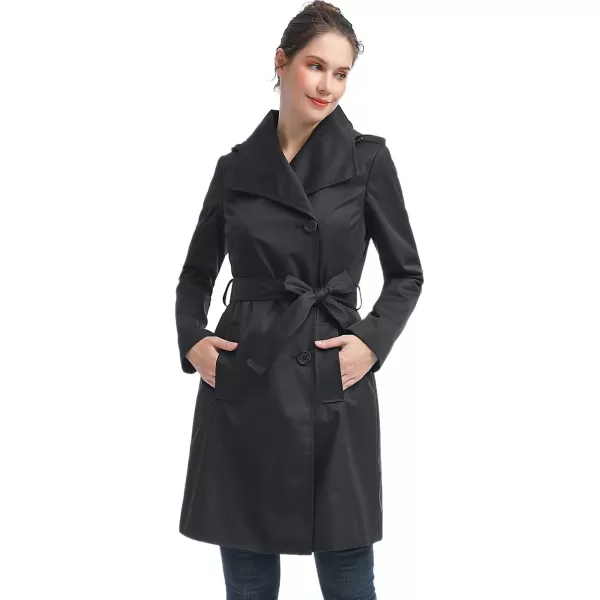 imageBGSD Women Jessie Waterproof Hooded Trench Coat  Regular ampamp Plus SizeBlack