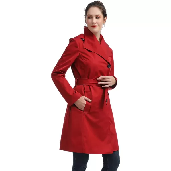 imageBGSD Women Jessie Waterproof Hooded Trench Coat  Regular ampamp Plus SizeRed