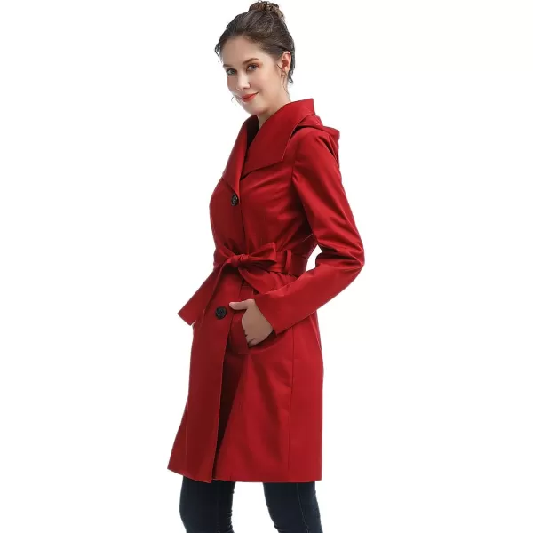 imageBGSD Women Jessie Waterproof Hooded Trench Coat  Regular ampamp Plus SizeRed