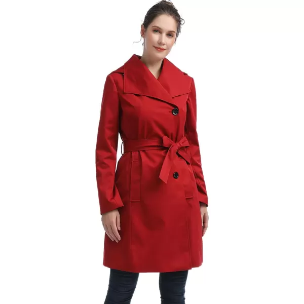 imageBGSD Women Jessie Waterproof Hooded Trench Coat  Regular ampamp Plus SizeRed