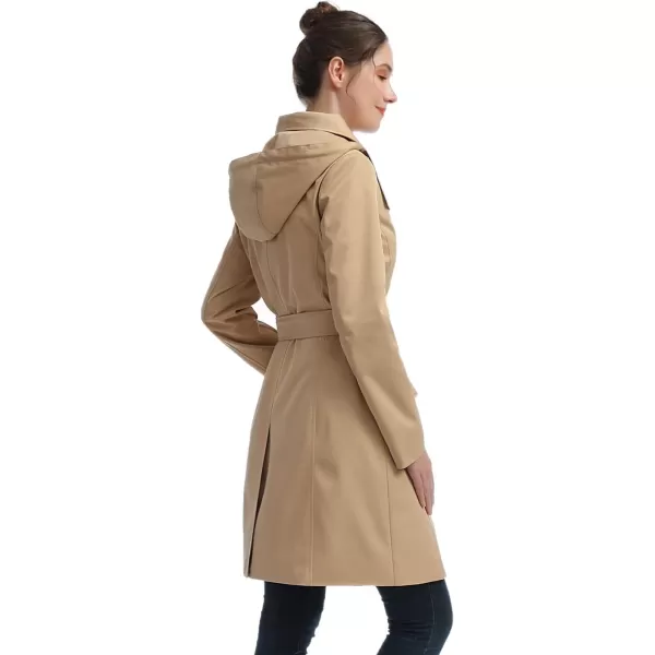 imageBGSD Women Jessie Waterproof Hooded Trench Coat  Regular ampamp Plus SizeTan