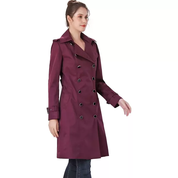 imageBGSD Women Karla Waterproof Trench Coat  Regular ampamp Plus SizeGrape Wine