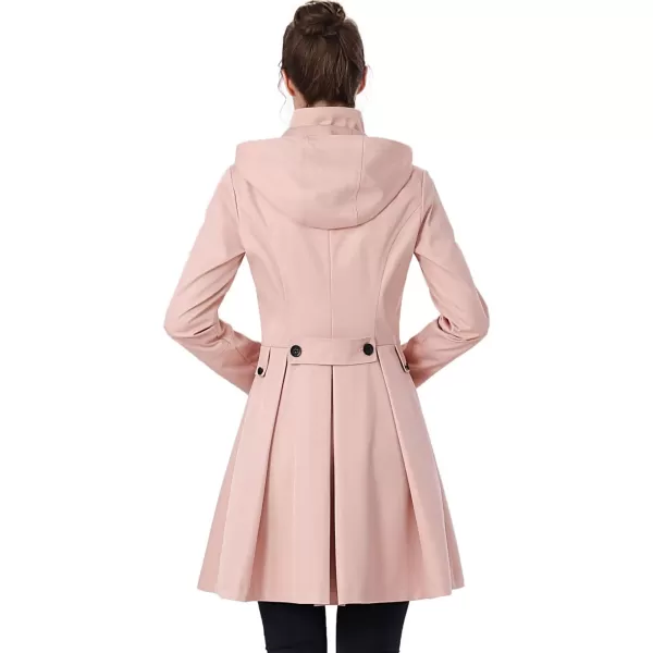 imageBGSD Women Kayla Waterproof Hooded Mid Length Trench Coat  Regular ampamp Plus SizeBlush