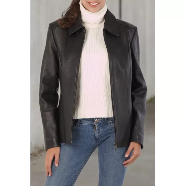 imageBGSD Women Miranda Lambskin Leather Jacket Also available in Plus Size ampamp PetiteBlack