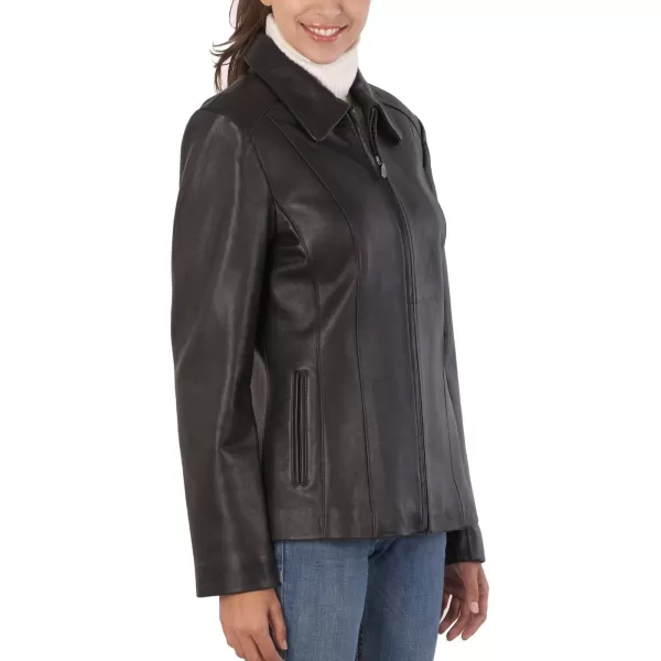 imageBGSD Women Miranda Lambskin Leather Jacket Also available in Plus Size ampamp PetiteBlack