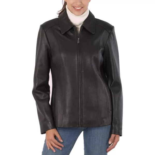 imageBGSD Women Miranda Lambskin Leather Jacket Also available in Plus Size ampamp PetiteBlack