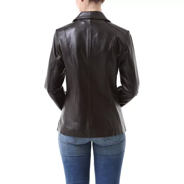 imageBGSD Women Miranda Lambskin Leather Jacket Also available in Plus Size ampamp PetiteBrown