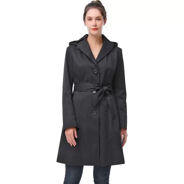 imageBGSD Women Aleah Waterproof Hooded Trench Coat  Regular ampamp Plus SizeBlack