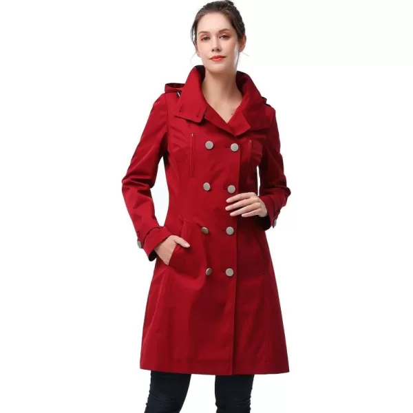 imageBGSD Women Amari Waterproof Hooded Trench Coat  Regular ampamp Plus SizeRed