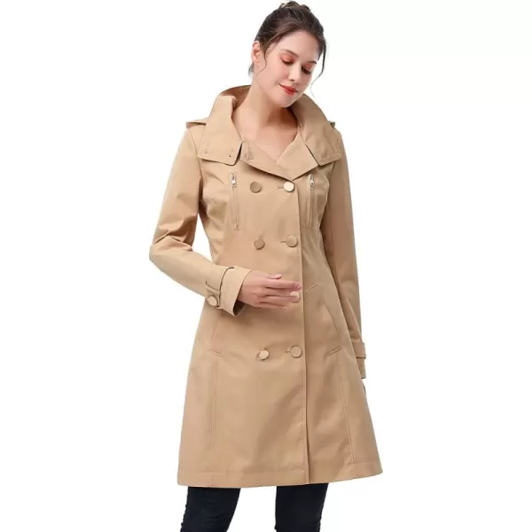 imageBGSD Women Amari Waterproof Hooded Trench Coat  Regular ampamp Plus SizeTan