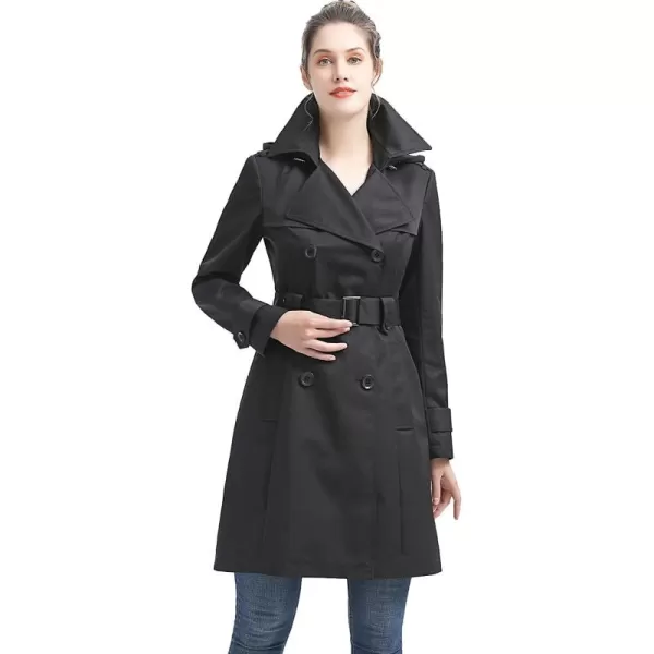 imageBGSD Women Emma Waterproof Hooded Trench Coat  Regular ampamp Plus SizeBlack