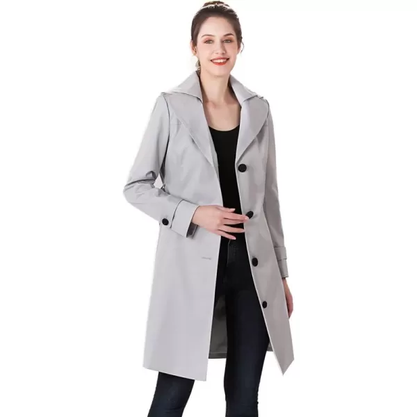 imageBGSD Women Eva Waterproof Hooded Trench Coat  Regular ampamp Plus SizeGray