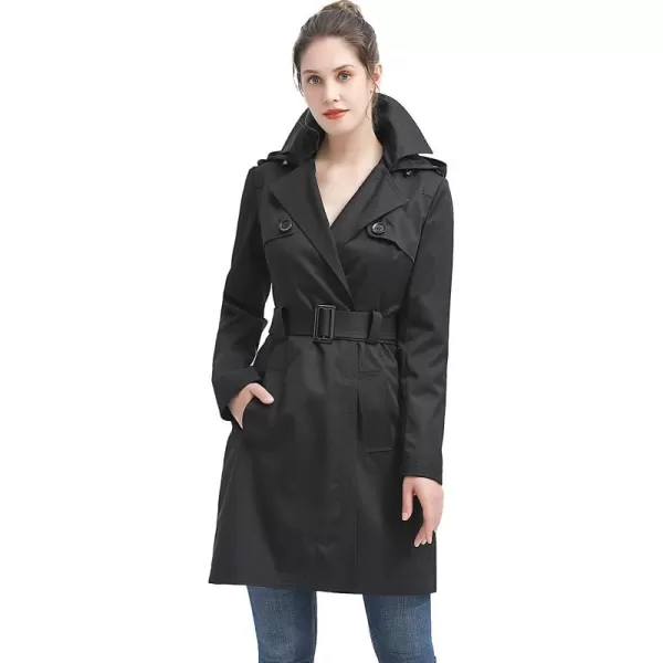 imageBGSD Women Gabby Waterproof Hooded Trench Coat  Regular ampamp Plus SizeBlack